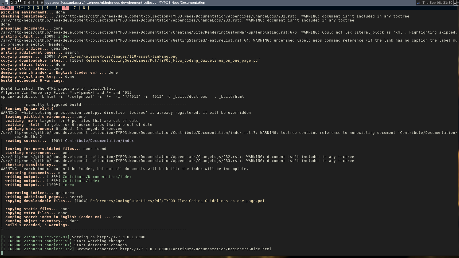 Sphinx make livehtml